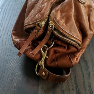 J.Crew cognac leather shoulder tote